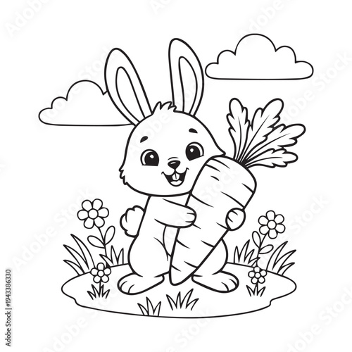 Bold & Easy Bunny Easter Coloring Pages