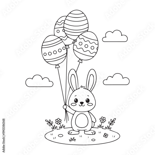 Bold & Easy Bunny Easter Coloring Pages
