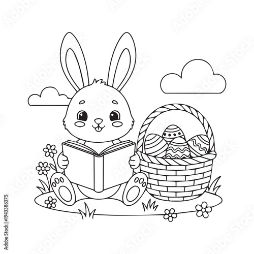 Bold & Easy Bunny Easter Coloring Pages