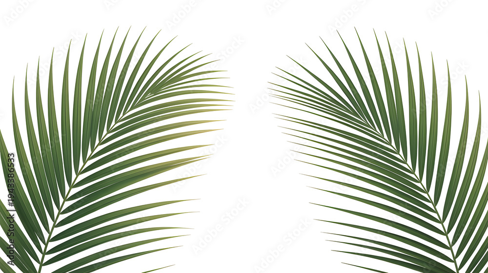 Fototapeta premium Palm fronds in dark background