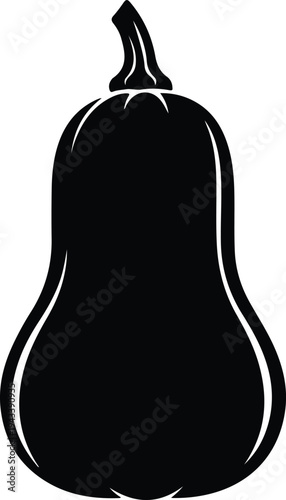 Silhouette butternut squash vegetable isolated vector illustration