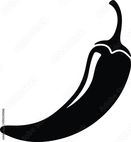 Silhouette chili pepper icon representing hot food and spice vector illustration