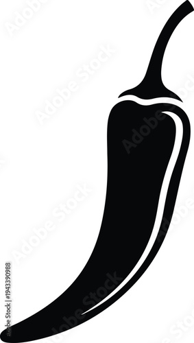 Silhouette chili pepper vegetable symbol for spicy food menu design vector illustration