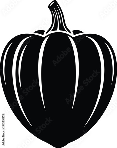 Silhouette of a ripe acorn squash vegetable for autumn harvest vector illustration