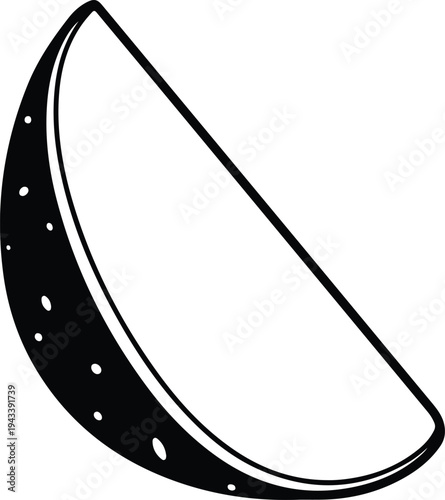 Silhouette potato wedge snack slice for food menu design vector illustration