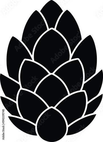 Silhouette pine cone symbol represents organic autumn forest nature vector illustration