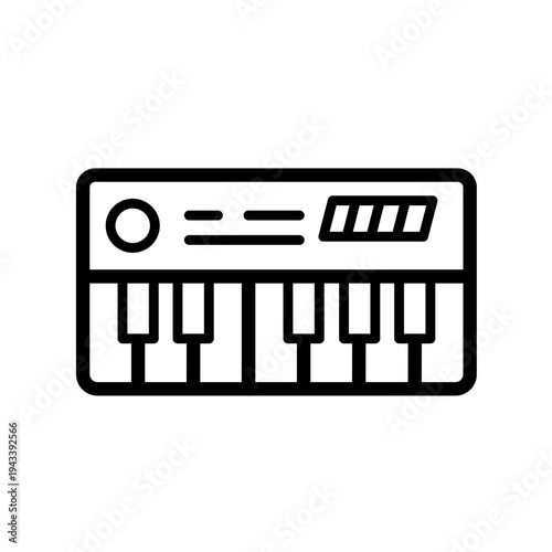Keyboard synthesizer line vector icon
