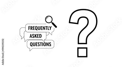 Frequently Asked Questions (FAQ) Concept with Question Mark and Magnifying Glass.
