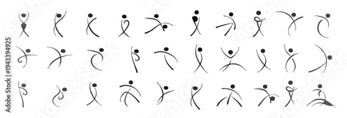 Pictures drawn with one line: people, animals, plants, figures, etc.