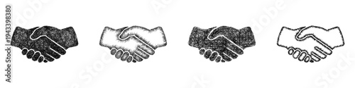 Sketch handshake icon design set