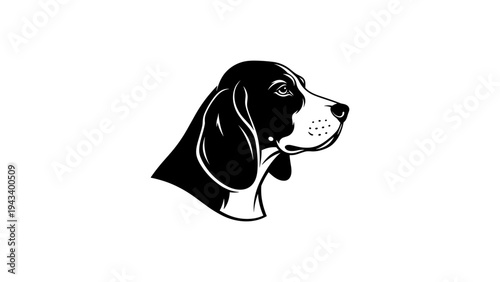 Stylish dog silhouette art: elegant black and white canine design