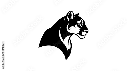 Elegant panther silhouette design in monochrome style
