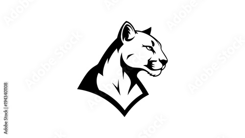 Elegant panther silhouette in monochrome art style highlighting strength and grace