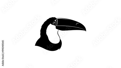 Stylized toucan silhouette on white background