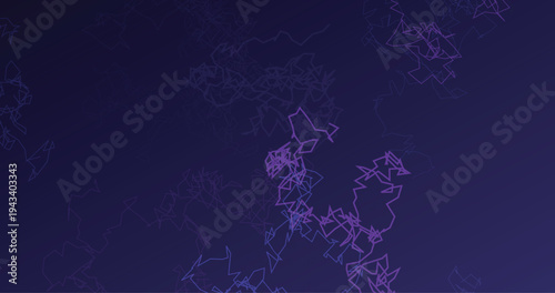 Deep purple abstract background with intricate fractal lines creating chaotic geometric patterns symbolizing complex connections and digital data streams