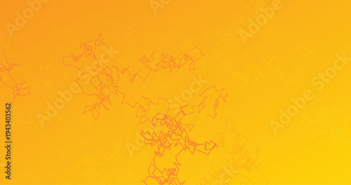 Bright yellow and orange gradient background with abstract scattered line patterns, energetic