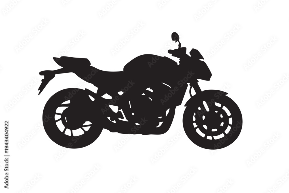 Obraz premium Modern naked streetfighter motorcycle silhouette vector illustration