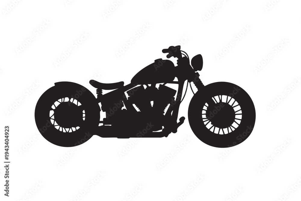 Fototapeta premium Custom bobber motorcycle silhouette vector illustration