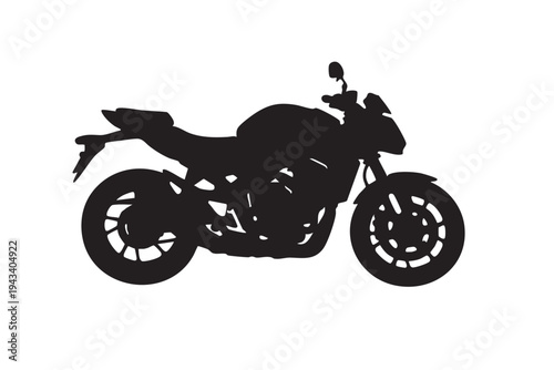 Modern naked streetfighter motorcycle silhouette vector illustration