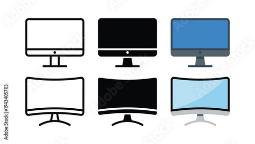 Computer Monitors Icons Set