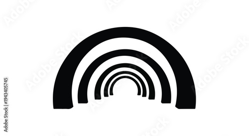 Modern minimalist black rainbow geometric shape abstract background design element