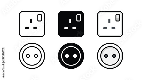 Electric Socket Outlets and Plugs Icons