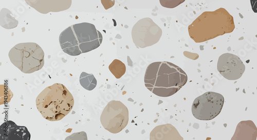 Terrazzo Pattern with Colored Stones.