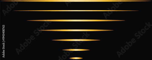 Abstract gold luxury background. Vector illustration element with gold light glow effect, texture, black gradient color. Modern graphic design, decoration for banner template or technology background