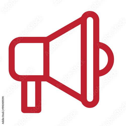 Red megaphone icon for communication and announcement purposes  loudspeaker symbol