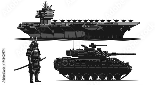 Samurai Warrior, Tank, and Aircraft Carrier: A Comparison of Military Power Through Ages