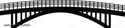 Arch bridge silhouette featuring structural engineering design for urban infrastructure transport connection civil engineering and city landscape architecture projects in black and white