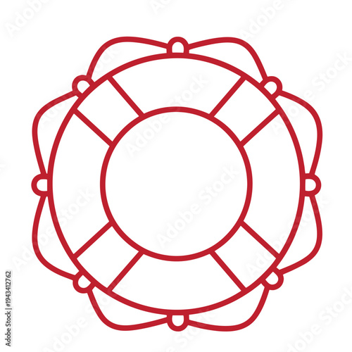 red lifebuoy or life preserver ring icon symbol for safety and rescue  a circular flotation device