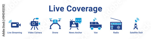 -Live Coverage Icon Banner blue color