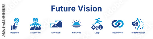 -Future Vision Icon Banner blue color