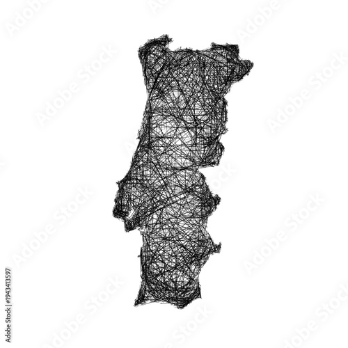 Sketch Portugal outline map design