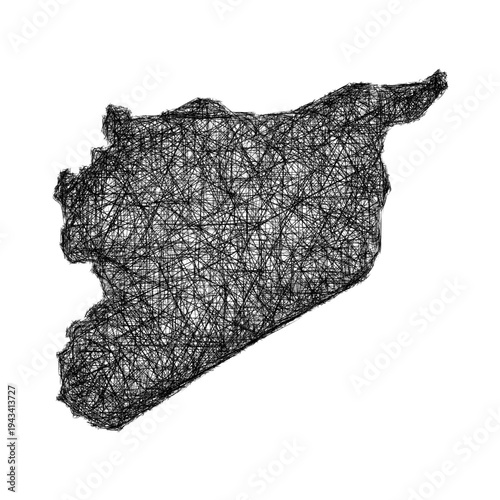 Sketch Syria outline map design