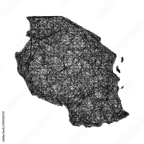 Sketch Tanzania outline map design