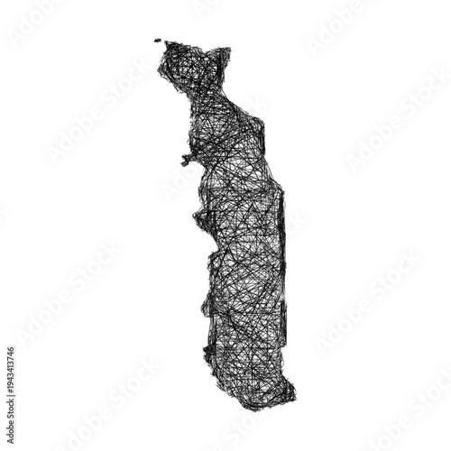Sketch Togo outline map design