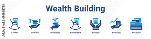 -Wealth Building Icon Banner blue color