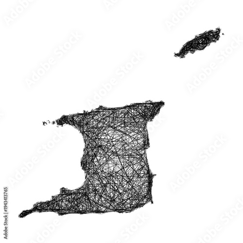 Sketch Trinidad and Tobago outline map design