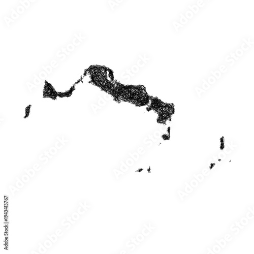 Sketch Turks and Caicos Islands outline map design