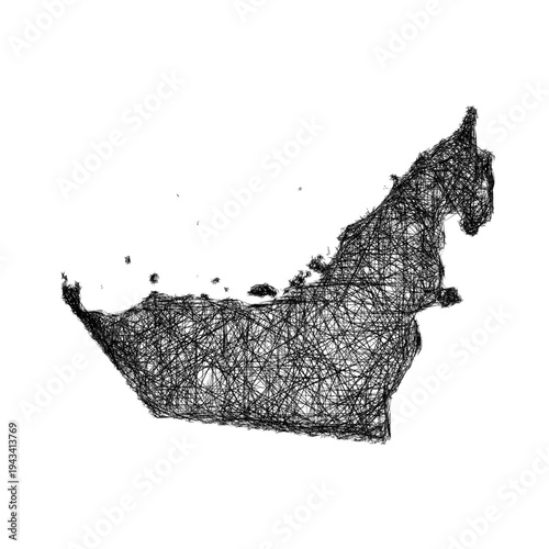 Sketch United Arab Emirates outline map design