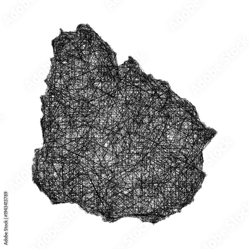 Sketch Uruguay outline map design