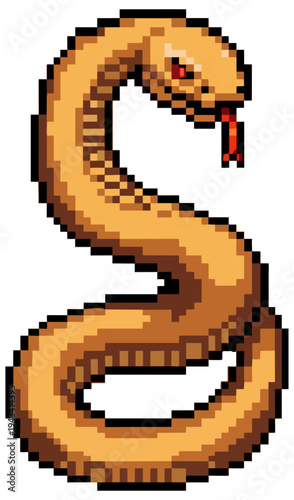 Pixelated snake illustration on black background