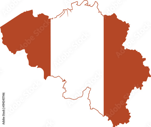 Map of jamaica divided into two distinct regions highlighted in brown. Vector