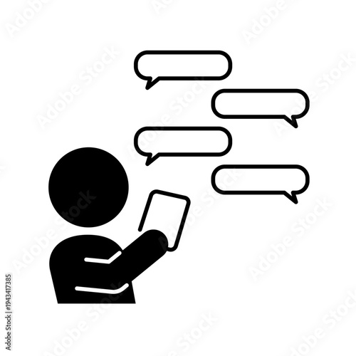 スマホでSNSのメッセージのやりとりをしている人のアイコン