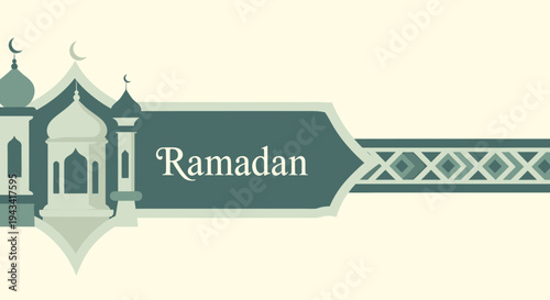 Ramadan holiday greeting card template design.