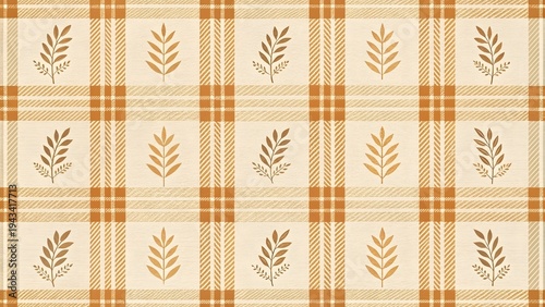 Rustic Farmhouse Check Seamless Textile Weathered Cotton-Inspired Plaid Pattern