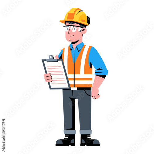 Construction Worker with Clipboard