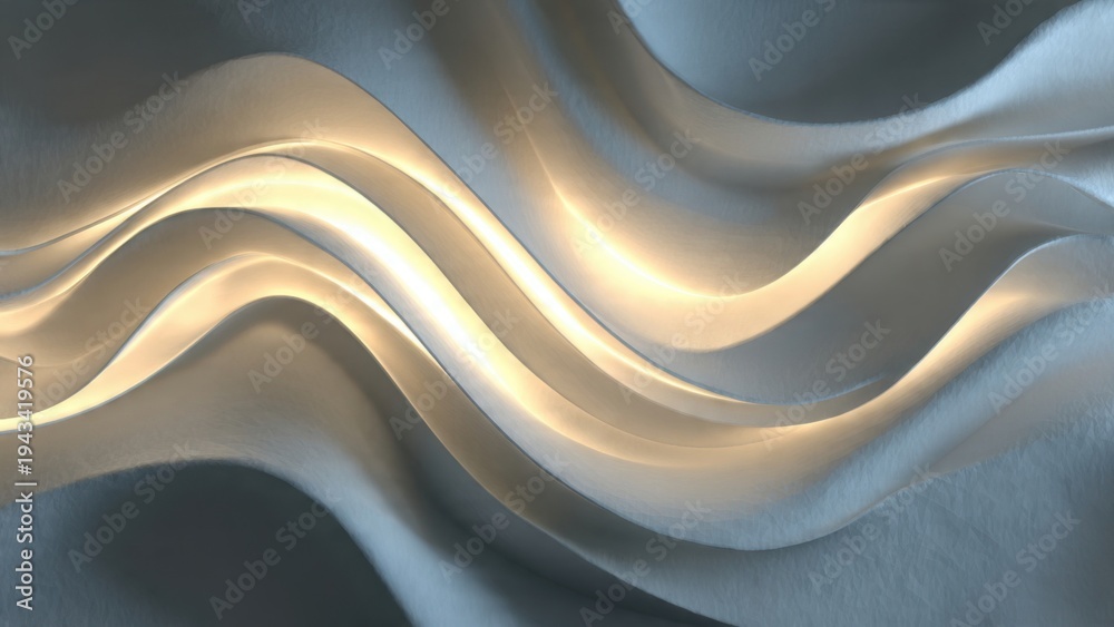 Obraz premium Abstract white and golden wavy background